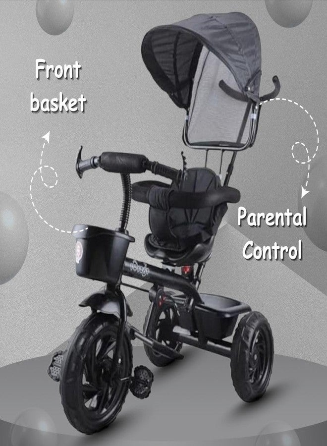 Maanit دراجات مانيت ثلاثية العجلات للأطفال، دراجات ثلاثية العجلات للأطفال الرضع بمقبض دفع قابل للتعديل من قبل الوالدين، ومظلة، وعجلات مطاطية، ومساحة تخزين | دراجة ثلاثية العجلات للأطفال | دراجة للأطفال من عمر سنة ونصف إلى 5 سنوات للأولاد والبنات (Ds1) - Image 3